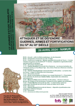 Journée d’étude – Attaquer et se défendre : guerres, armes et fortifications du IVe au XIe siècle